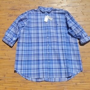 Polo by Ralph Lauren Blue Plaid Button-Down Shirt 3LT 3X Large Tall